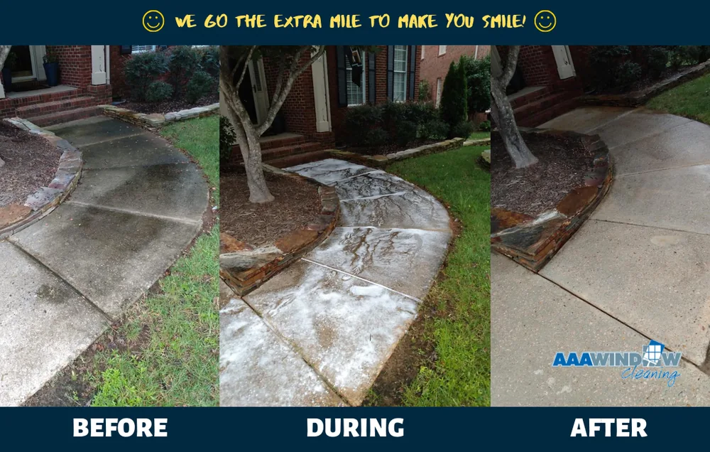 Before and after driveway cleaning