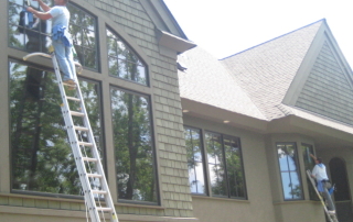 Professional crew cleaning a residence