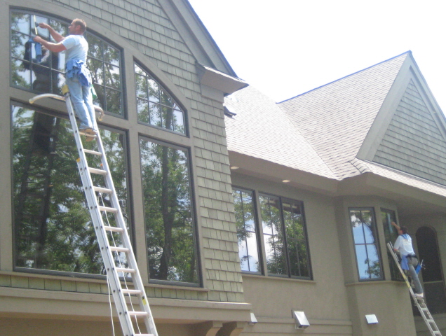 Professional crew cleaning a residence