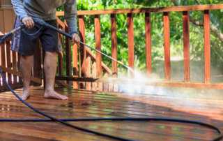 Summer Power Washing a Deck